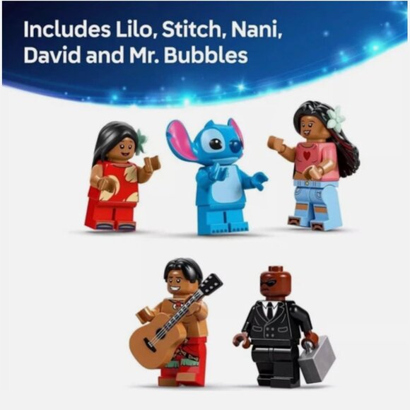 NEW Sealed LEGO 43268 Disney Lilo & Stitch Beach House Playset w/ 5 Mini Figures - Picture 4 of 4